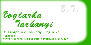 boglarka tarkanyi business card