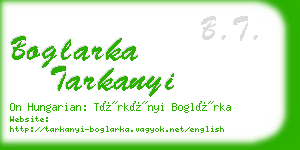 boglarka tarkanyi business card